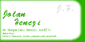 jolan henczi business card